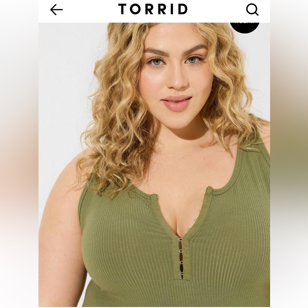 Torrid Super Soft Ribbed Hook and Eye Tank - Black - 2